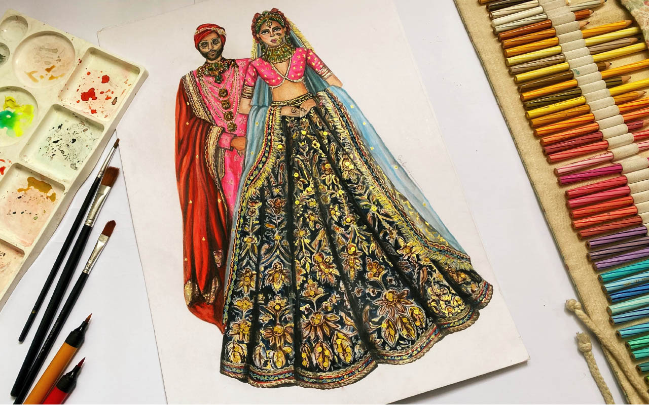 Premium Vector | Beautiful indian bride prom maxi, asian indian bridal with  maroon bridal dress
