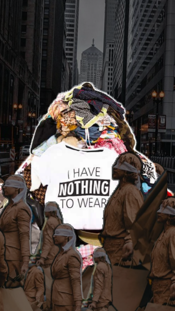 Pile of discarded clothes highlighting fashion waste and environmental impact in 2025