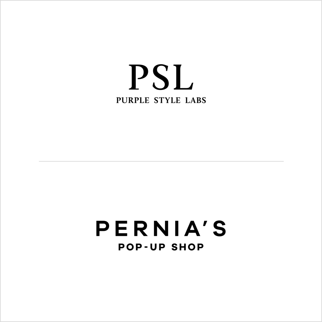 PSL Purple Style Labs and Pernia's Pop-Up Shop logos, luxury fashion retail platforms India
