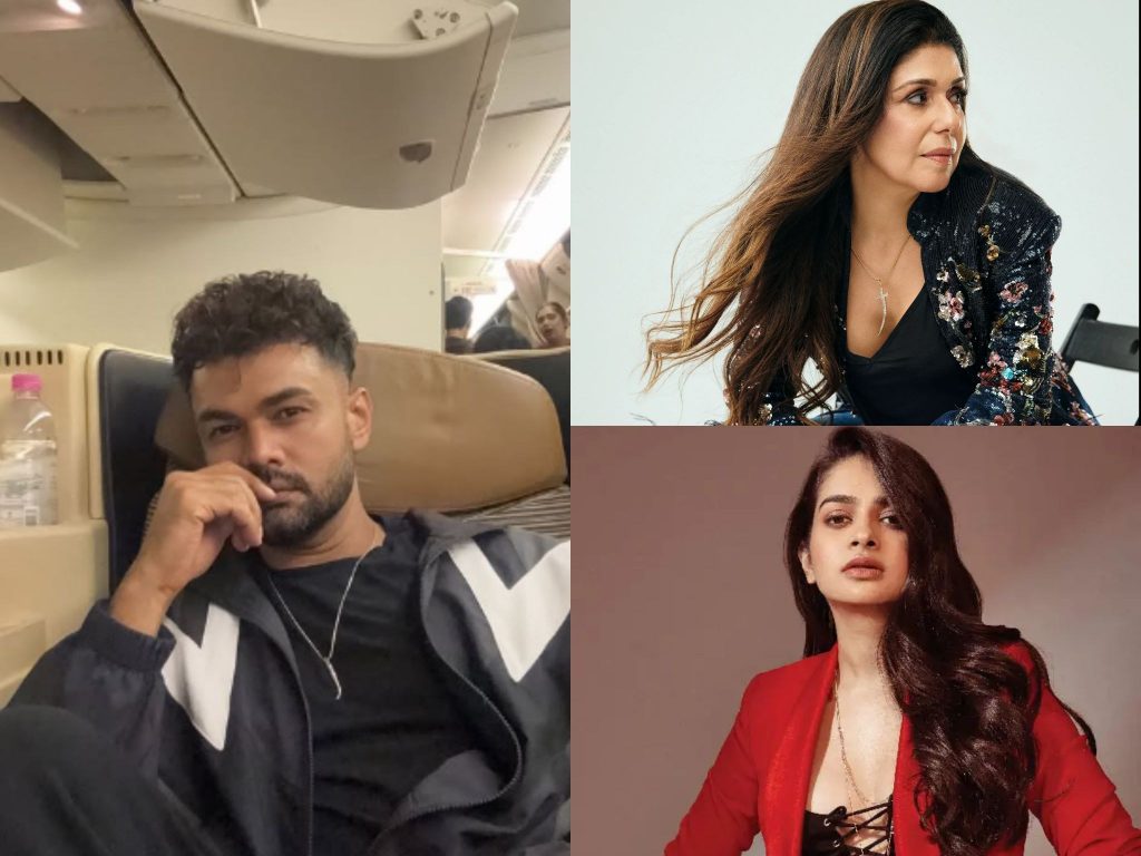 Collage of top Indian celebrity stylists: Anaita, Tanya, and Aasif.