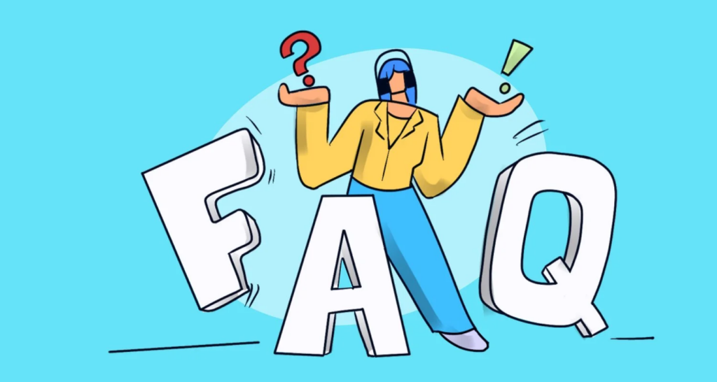 Frequently Asked Questions (FAQ) illustration for fashion designing entrance exams and career guidance.