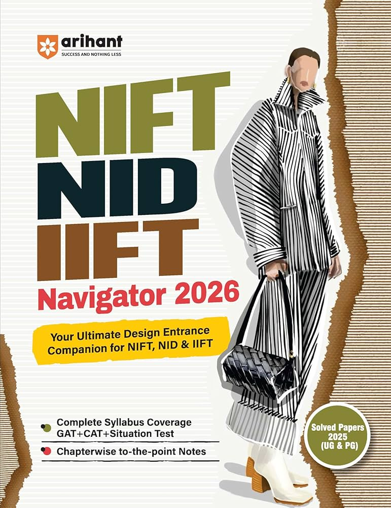 Arihant Ultimate Guide for NIFT NID IIFT Entrance Exam book cover - recommended study material for fashion design students.