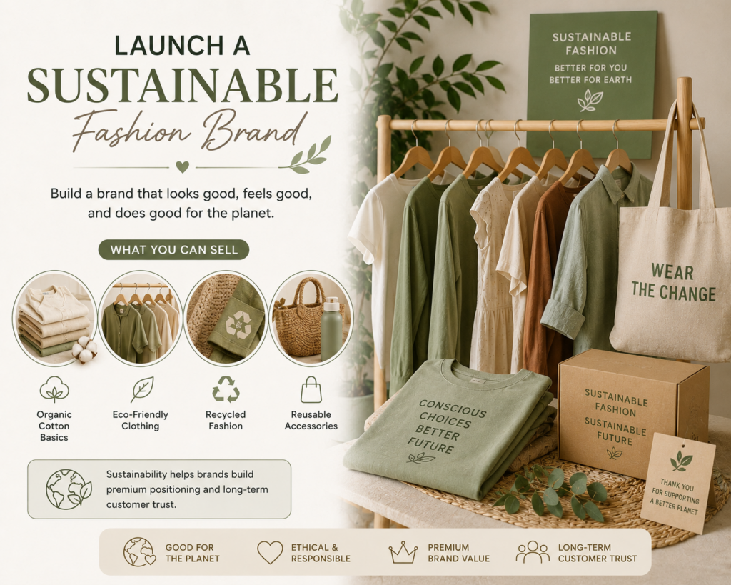 Sustainable fashion brand featuring eco-friendly clothing, organic fabrics, and ethical fashion products.