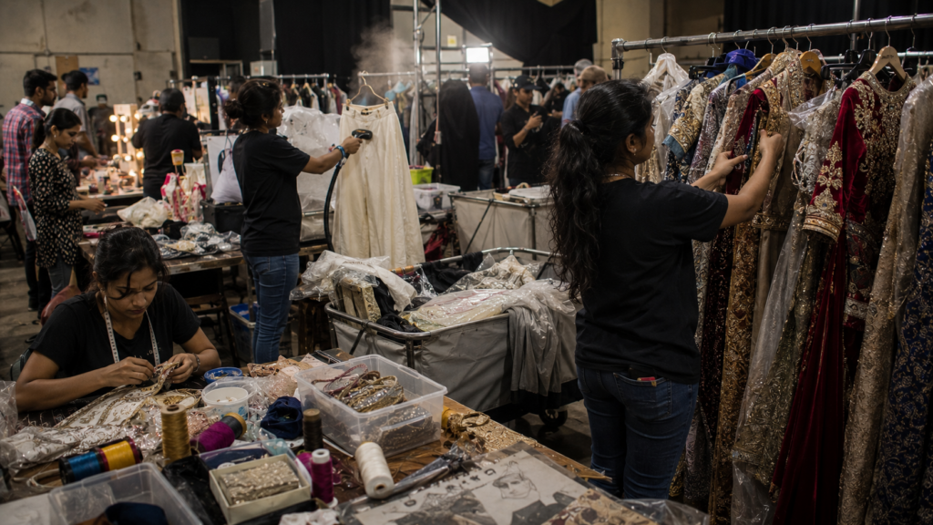 Costume department preparing outfits for film and OTT productions behind the scenes.
